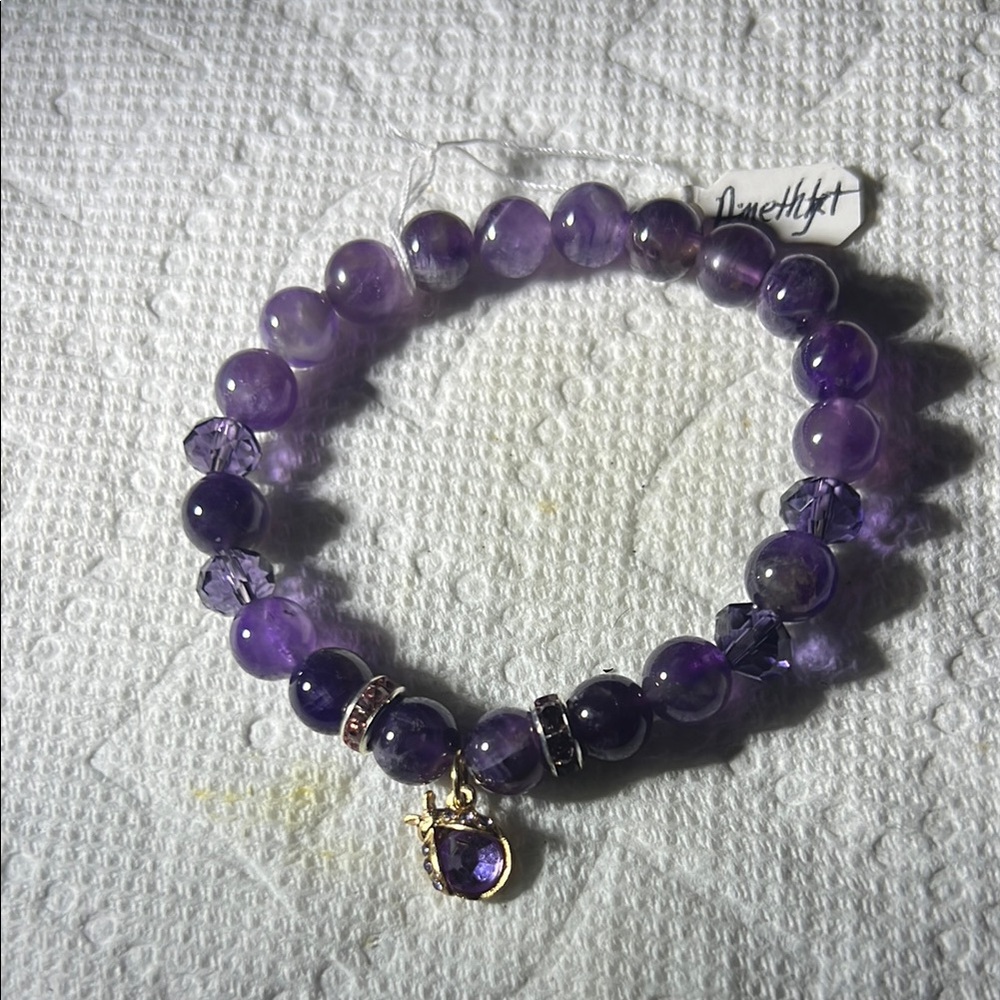 Amethyst Jeans Purple Beaded Bracelet by Amethyst Jeans